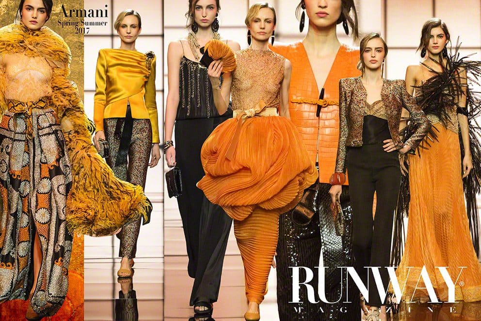 Tendência laranja - Giorgio Armani Primavera Verão 2017 por Runway Revista Paris Fashion Week