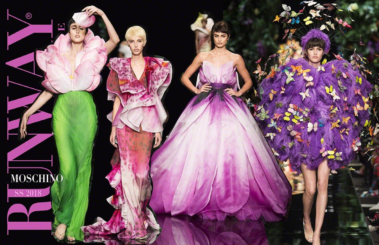 Tendência rosa -Moschino Primavera Verão 2018 por Runway Revista Milan Fashion Week