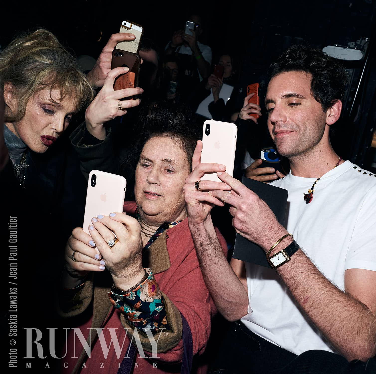 Arielle Dombasle, Suzy Menkes, Mika von RUNWAY MAGAZINE