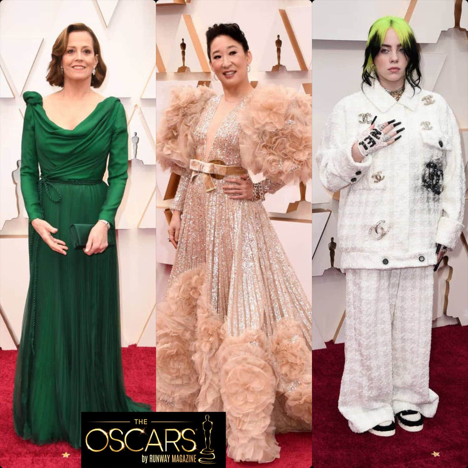 Сигурни Уивер в тряпке DIOR, Сандра О в Elie Saab, Билли Эйлиш в CHANEL на церемонии вручения премии Оскар 2020 года. RUNWAY ЖУРНАЛ