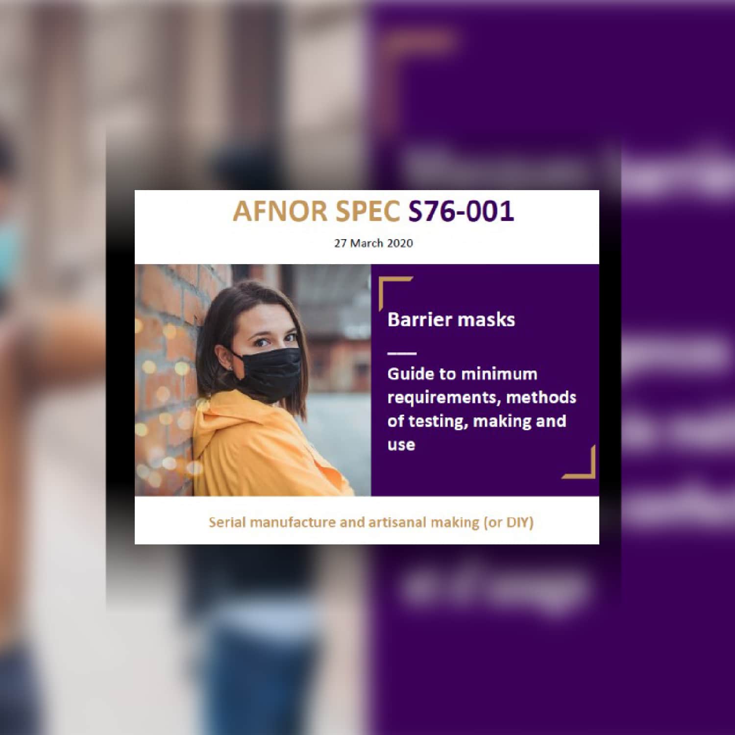 AFNOR standards for production of protective masks