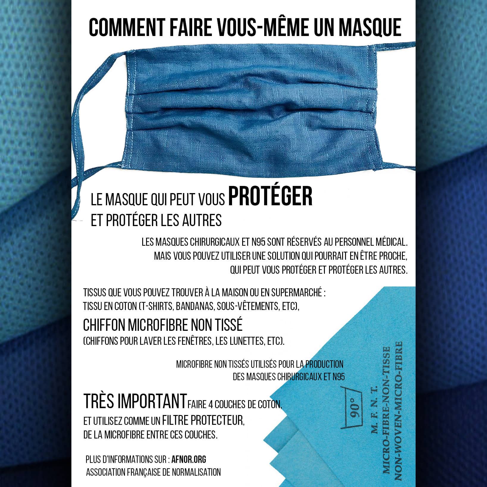 Le guide pour fabriquer à la maison MASQUE DE PROTECTION