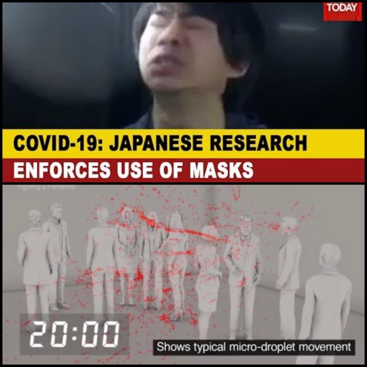 Japanese research about spreading the coronavirus