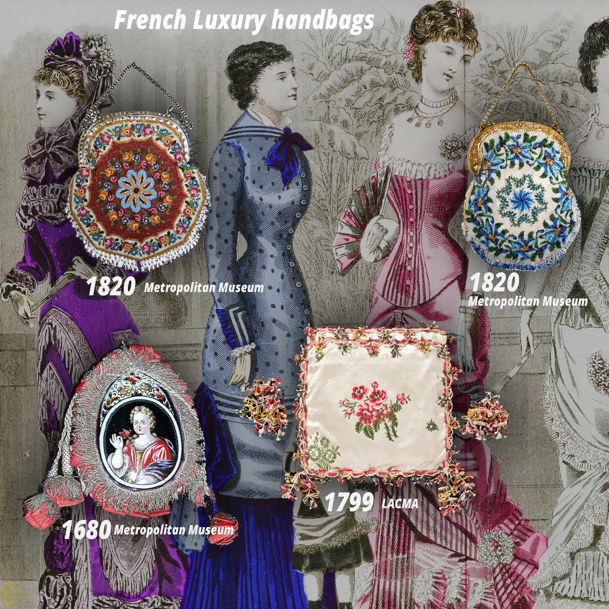 Storia della borsetta - Tesori INPI - Borsette francesi del 1680-1820 - Metropolitan Museum