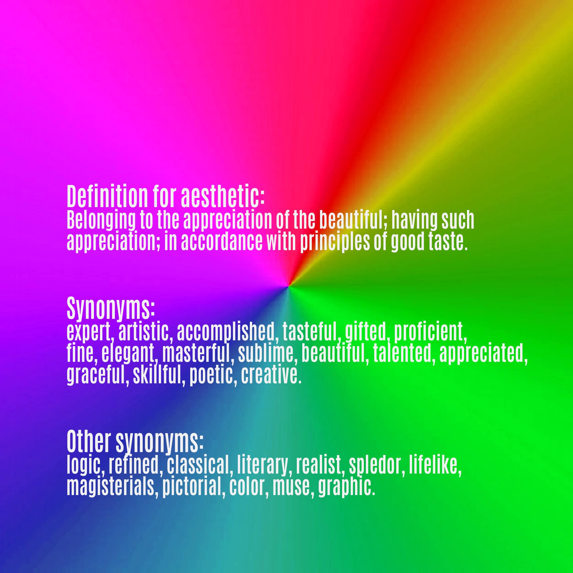 Definition und Synonyme für Ästhetik