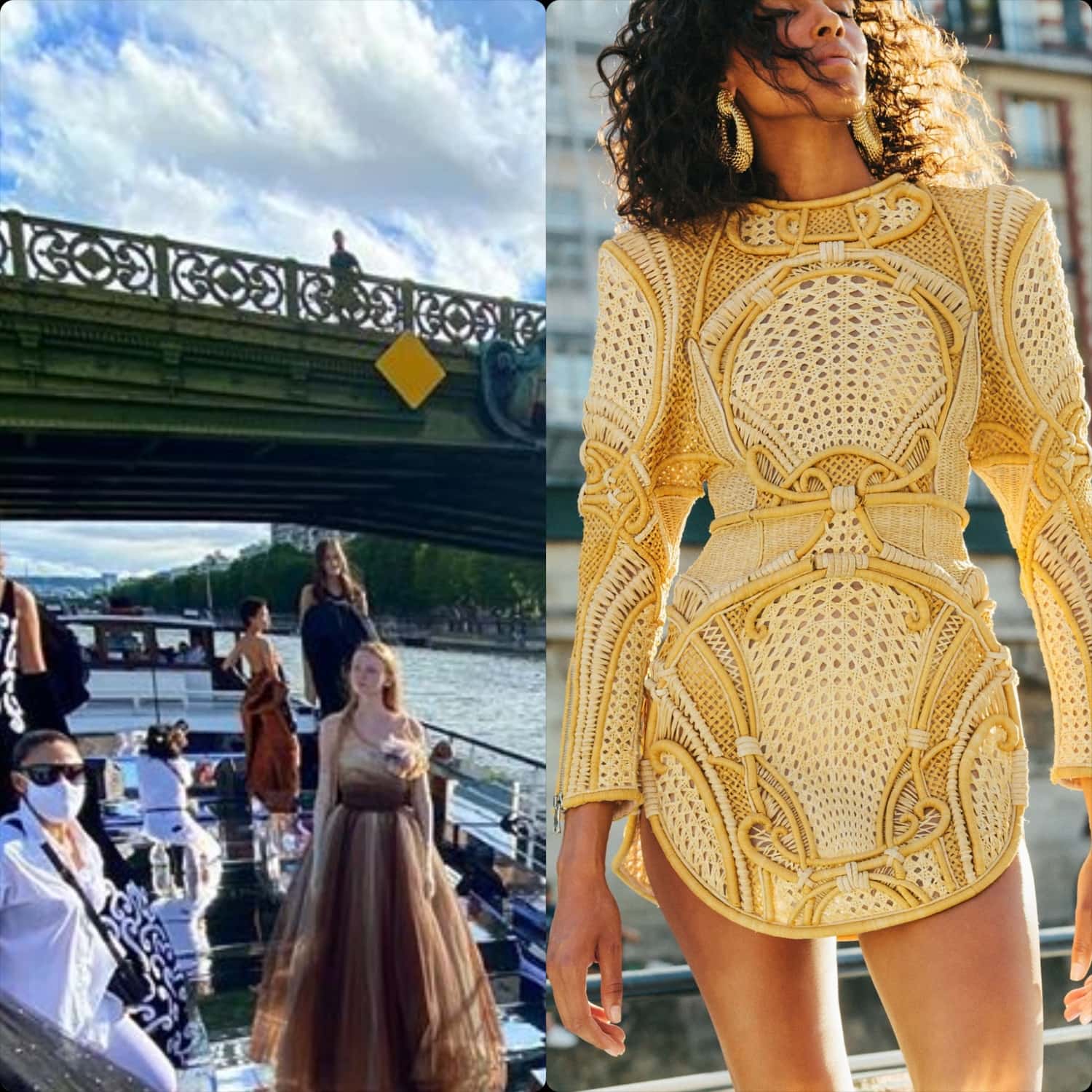 Cindy Bruna para Balmain Couture Outono 2020 ou Balmain sur Seine por RUNWAY MAGAZINE