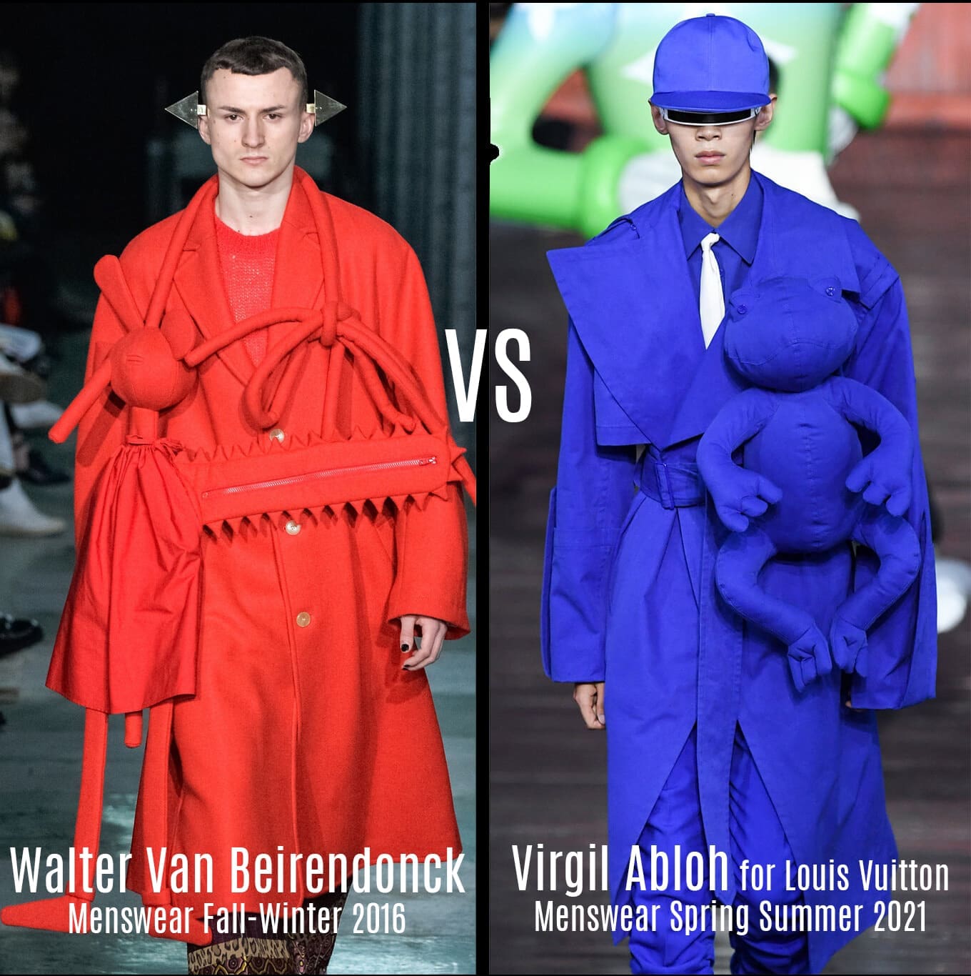 Walter Van Beirendonck Homme Automne-Hiver 2016 VS Virgil Abloh pour Louis Vuitton Homme Printemps Été 2021