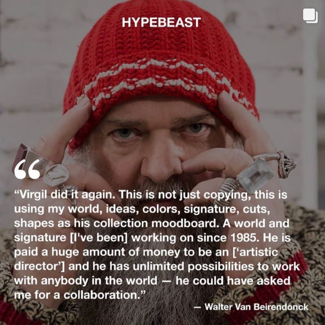 Walter Van Beirendonck à Virgil Abloh Louis Vuitton - Réclamation de copie pour ses designers - Louis Vuitton Spring Summer 2021