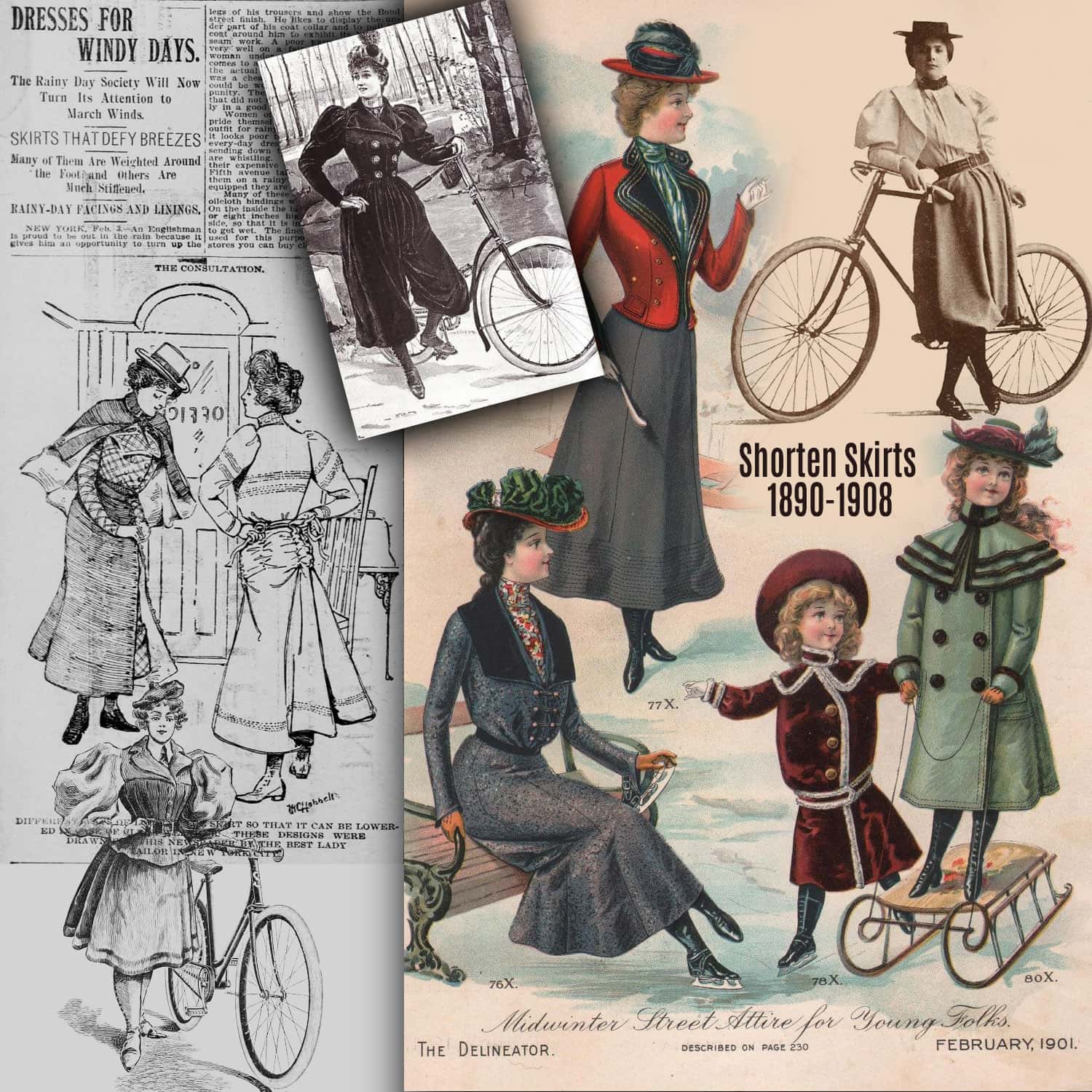 Accorciare le gonne 1890-1908