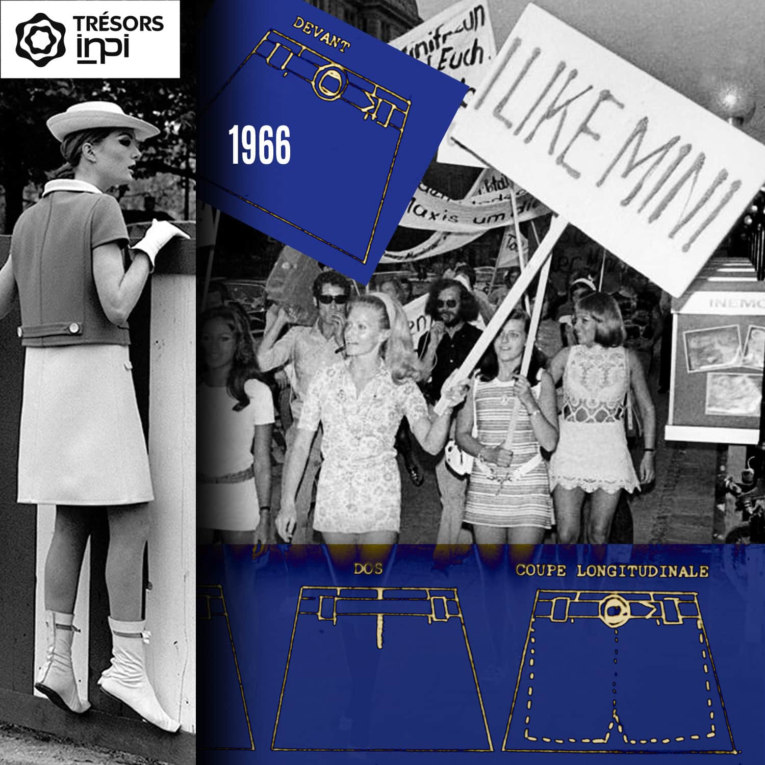 Рене Мэй, мисс Диф, изобретение мини-юбок в 1966 году - INPI archives