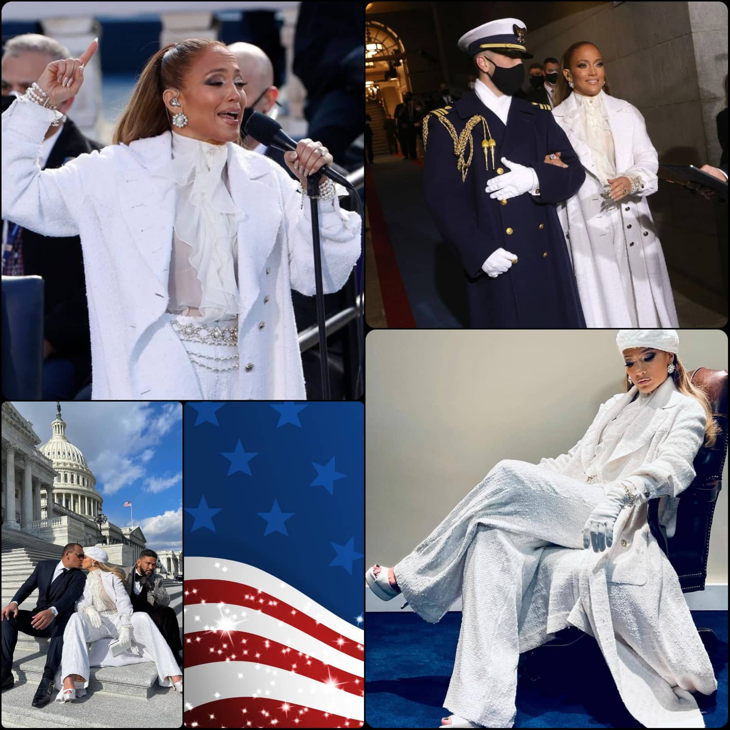 Inauguración del presidente Joe Biden -Jennifer Lopez en Chanel estilizada por Rob Zangardi - RUNWAY REVISTA