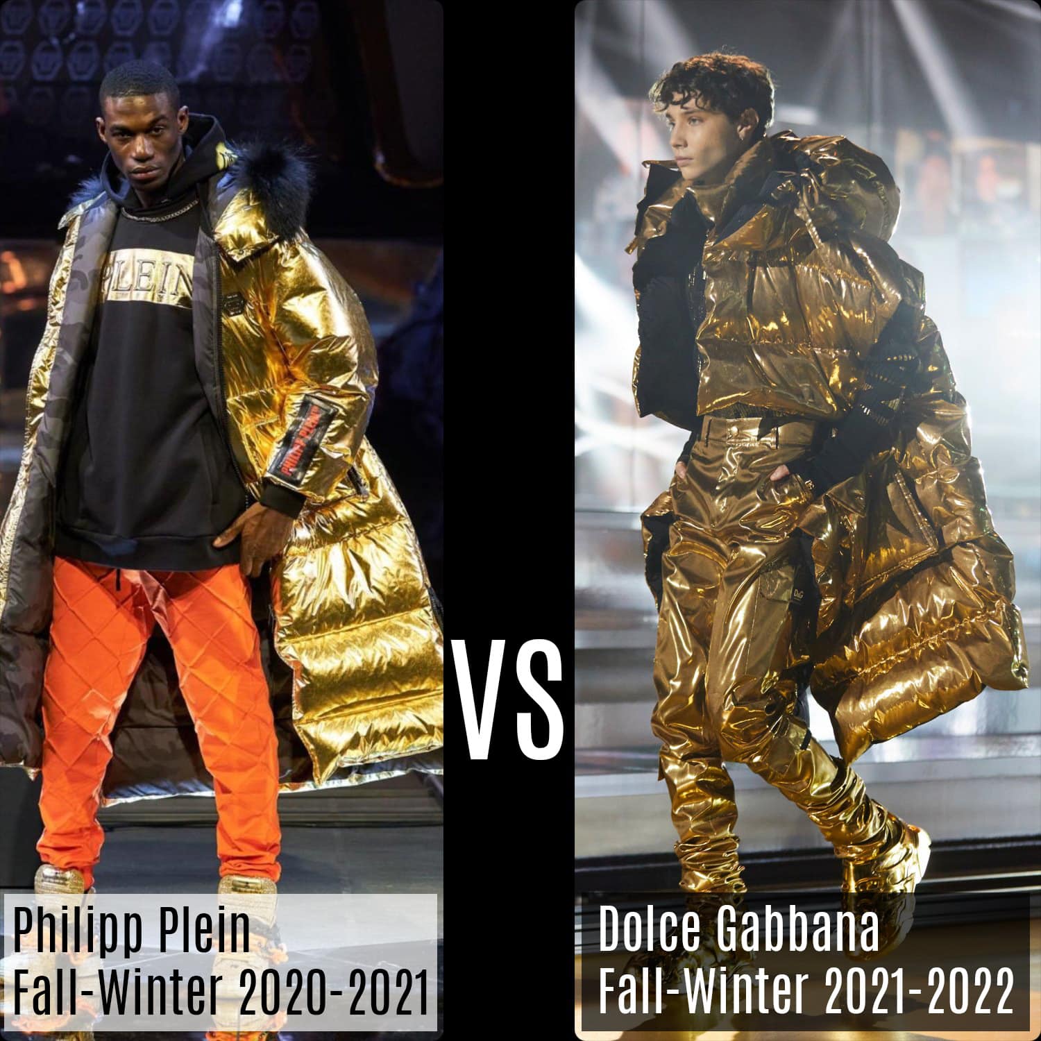 Philipp Plein Otoño-Invierno 2020-2021 vs Dolce Gabbana Otoño-Invierno 2021-2022