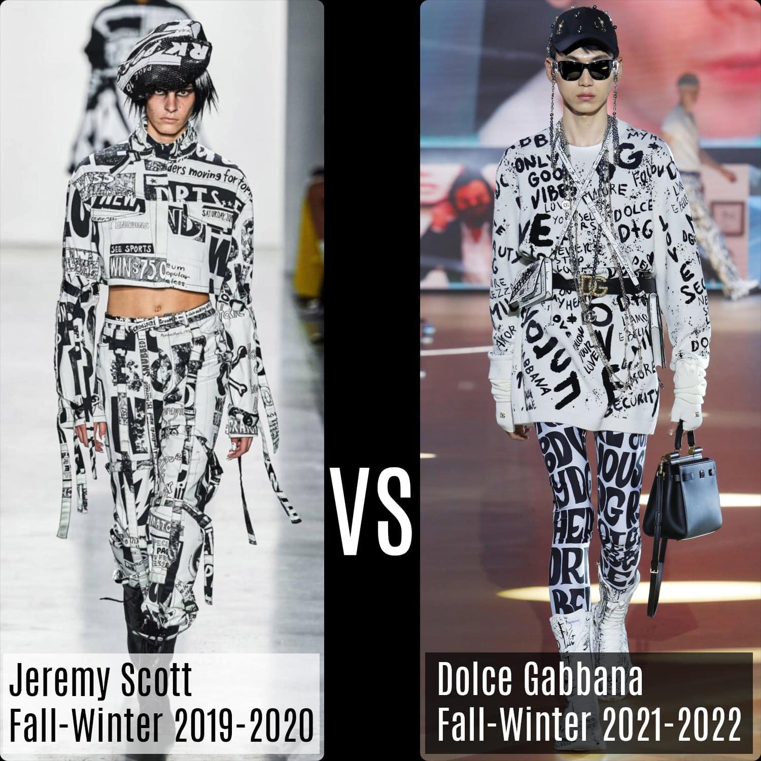Jeremy Scott Autunno-Inverno 2019-2020 vs Dolce Gabbana Autunno 2021-2022