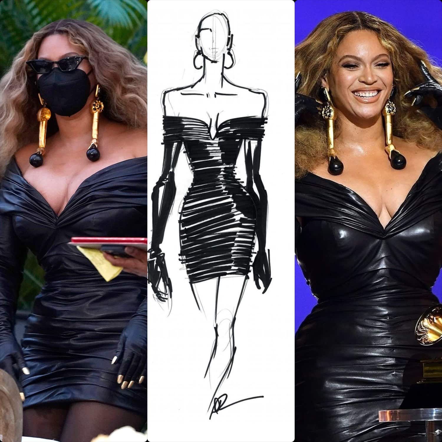 Beyonce en Schiaparelli par Daniel Roseberry robe Grammy Awards 2021 par RUNWAY MAGAZINE