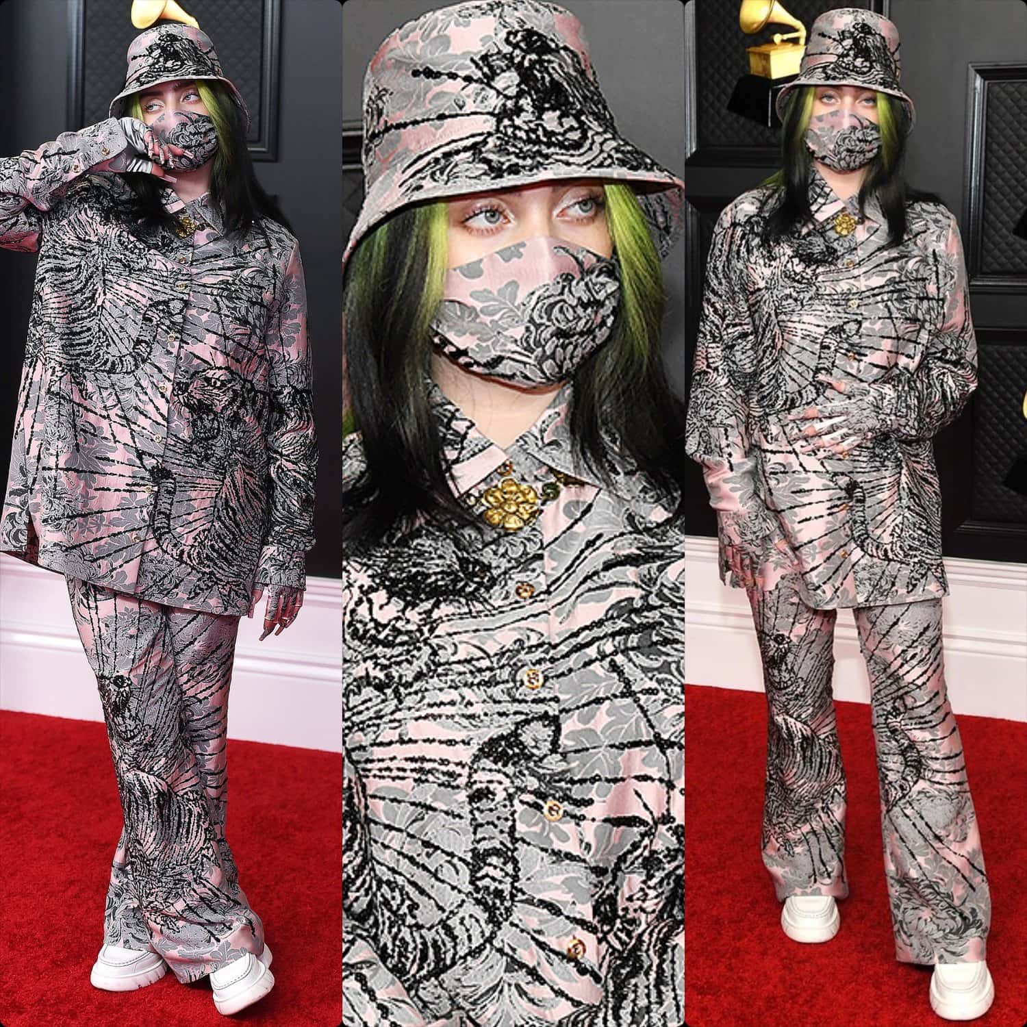 Billie Eilish dans Gucci pour les Grammy Awards 2021 par RUNWAY MAGAZINE