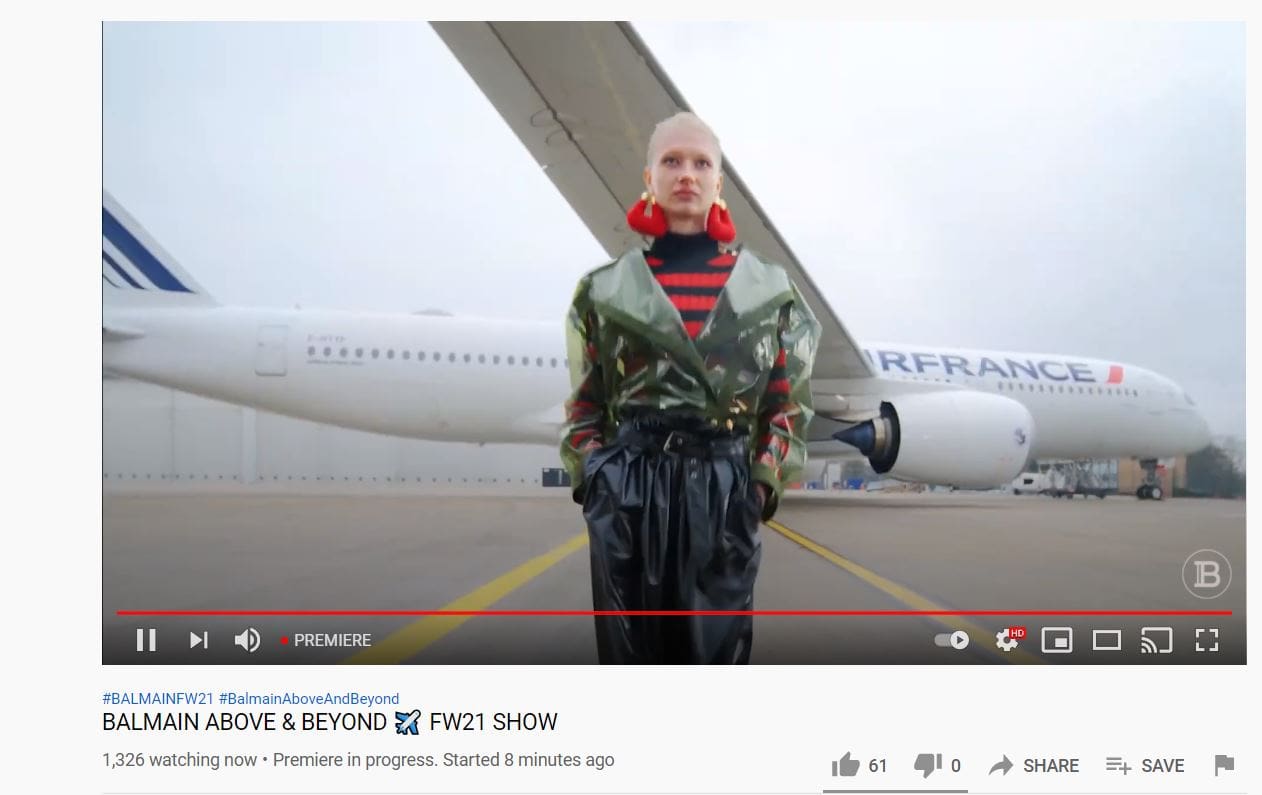 Capture Balmain Fall 2021-2022 LIVE youtuebe观看次数1326