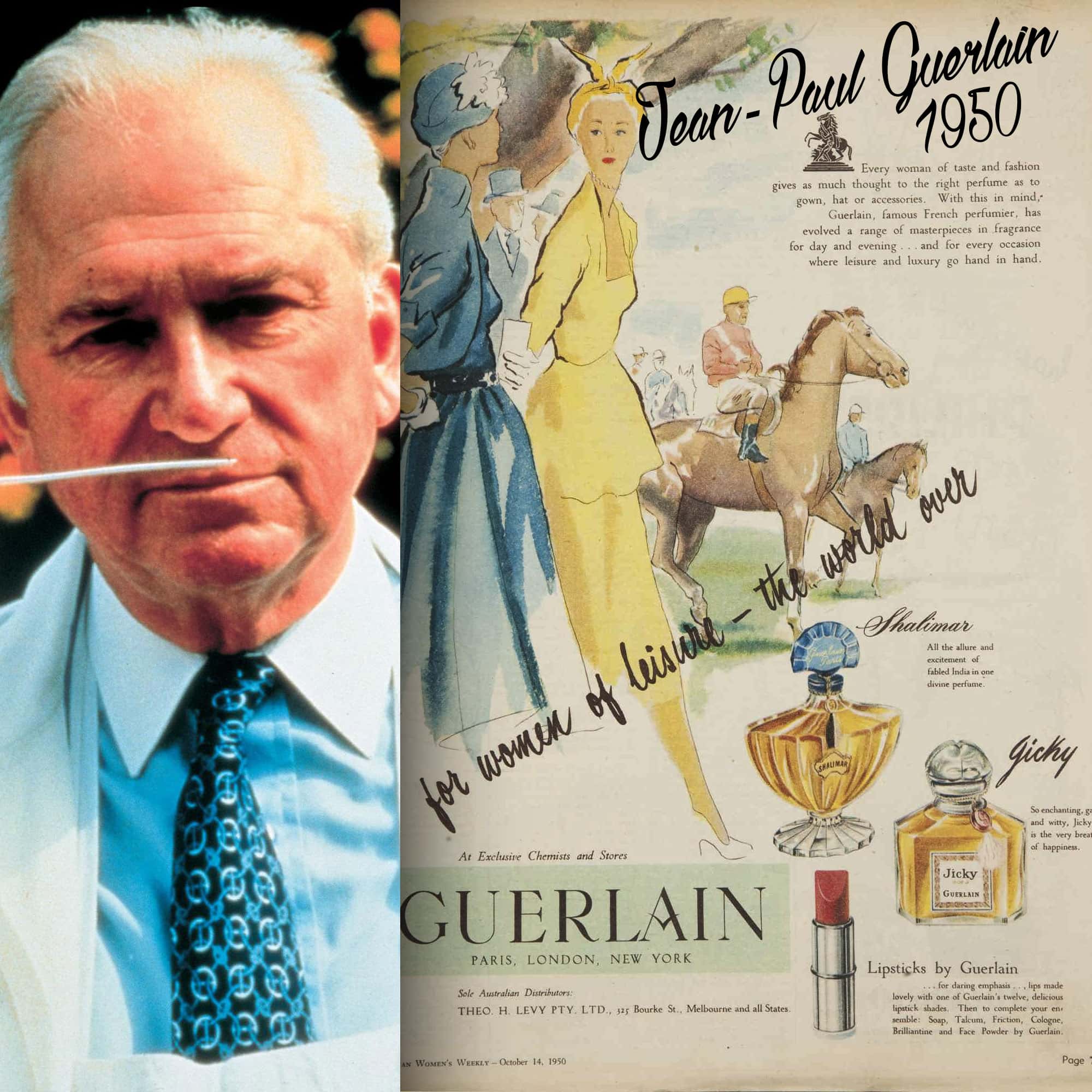 Perfumes Jean Paul Guerlain - 1950 publicidad - Tresors INPI por RUNWAY REVISTA