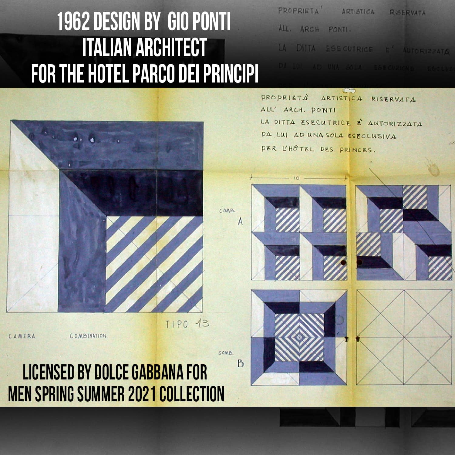 Gio Ponti 1962 - Hotel Parco dei Principi - designs - tribute by Dolce Gabbana - review by RUNWAY MAGAZINE