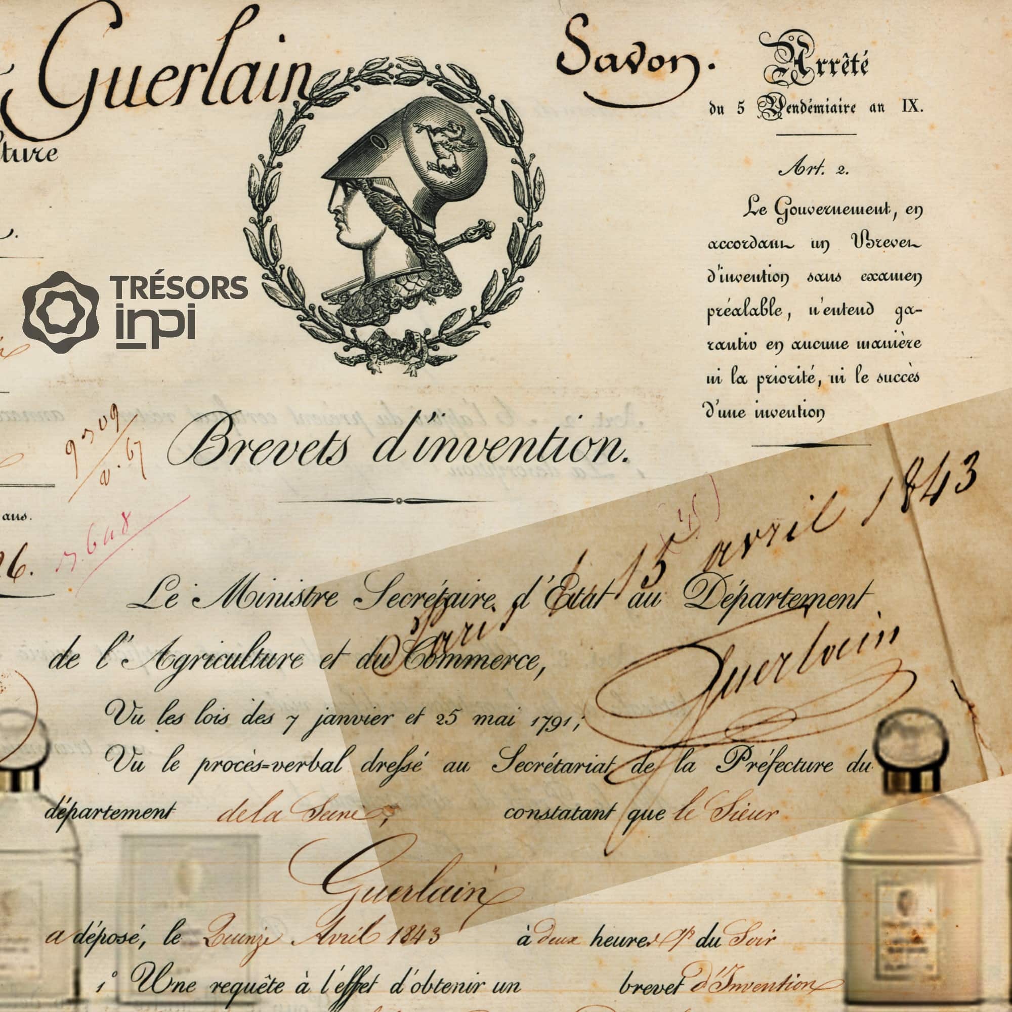 Primeras patentes presentadas por Pierre-François-Pascal Guerlain 1843 - Tresors INPI por RUNWAY REVISTA