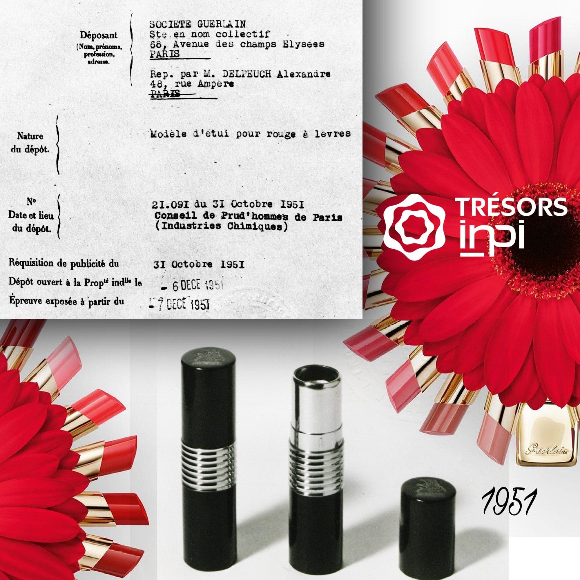 Patente Guerlain para lápiz labial 1951 - Tresors INPI por RUNWAY REVISTA