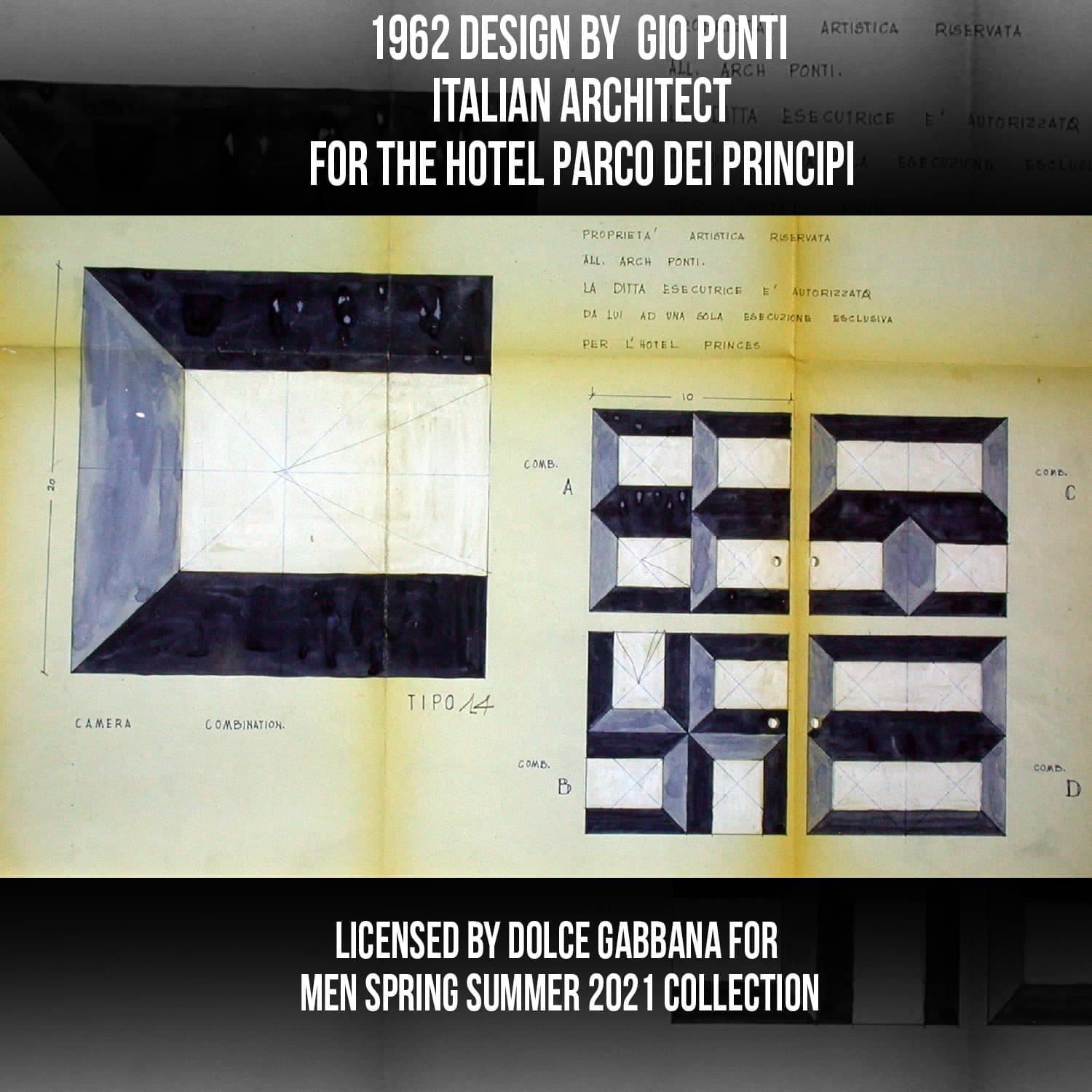 Gio Ponti 1962 - Hotel Parco dei Principi - designs - tribute by Dolce Gabbana - review by RUNWAY MAGAZINE