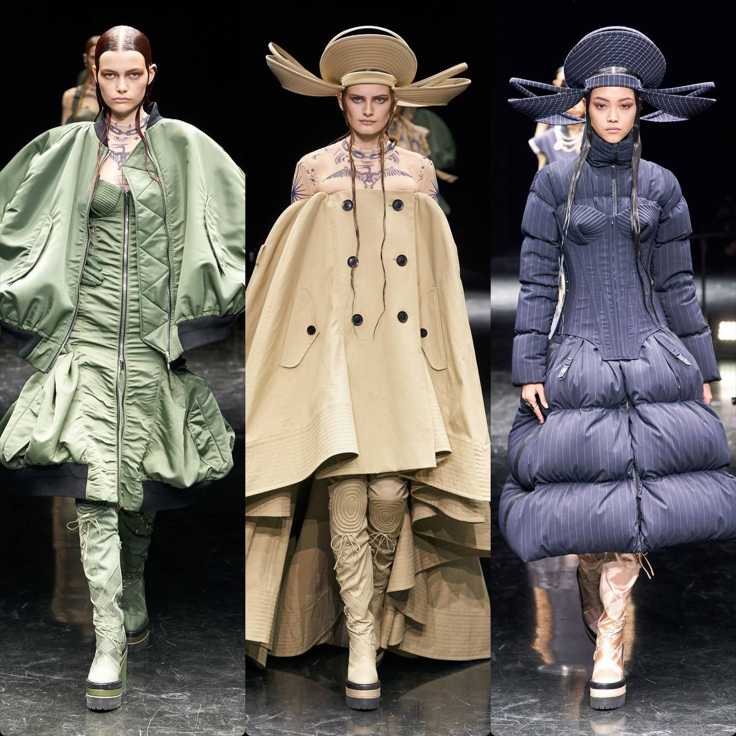 Jean Paul Gaultier x Sacai's Chitose Abe Couture осень-зима 2021-2022, автор: RUNWAY ЖУРНАЛ