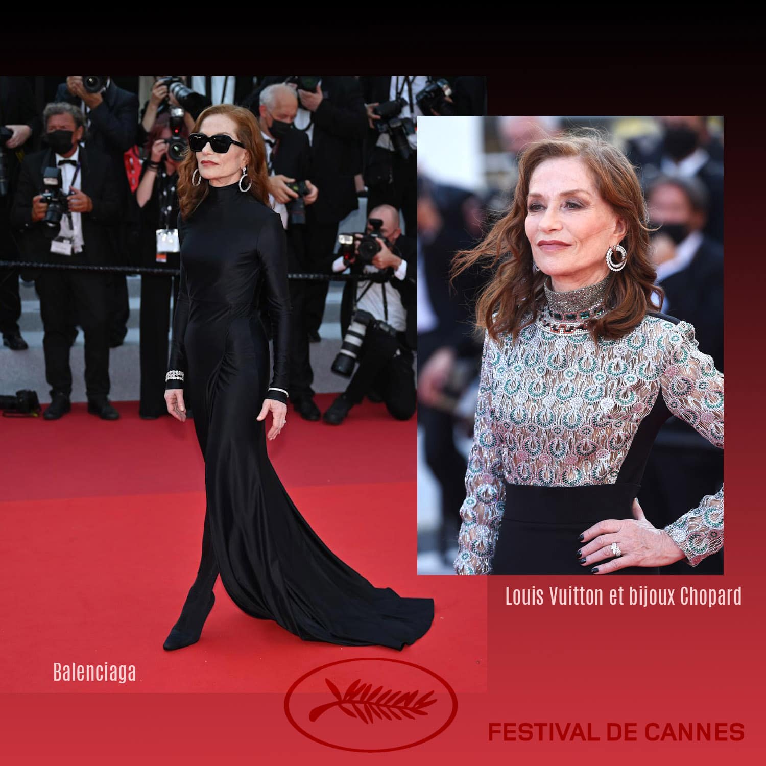 Cannes 2021 – Isabelle Huppert in Louis Vuitton und Chopard Schmuck und in Balenciaga – Foto GettyImage – by RUNWAY MAGAZINE