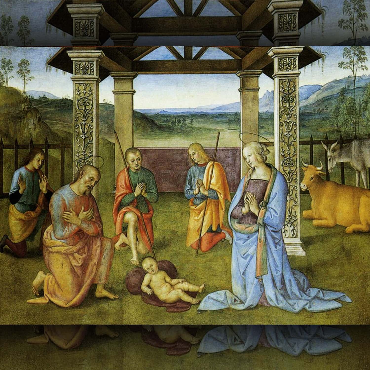Pietro Perugino - Nativity the Lord in glory Angels and the Annunciation