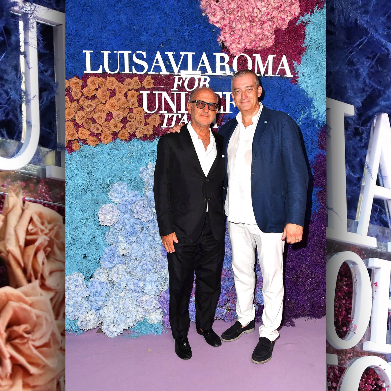 Андреа Панконези, генеральный директор LuisaViaRoma и Паоло Розера, исполнительный директор UNICEF Italia на мероприятии Unicef ​​на Капри, июль 2021 г., автор: RUNWAY ЖУРНАЛ