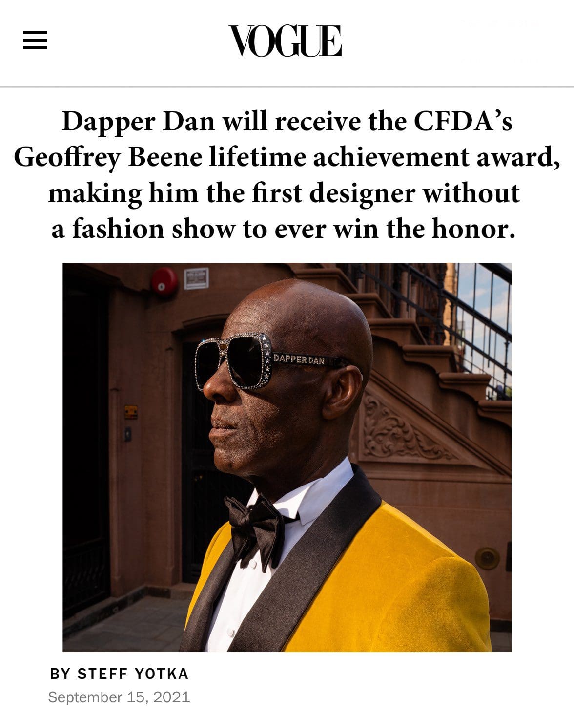 仿冒品设计师 Dapper Dan 荣获 VOGUE 杂志颁发的 2021 年 CFDA 终身成就奖