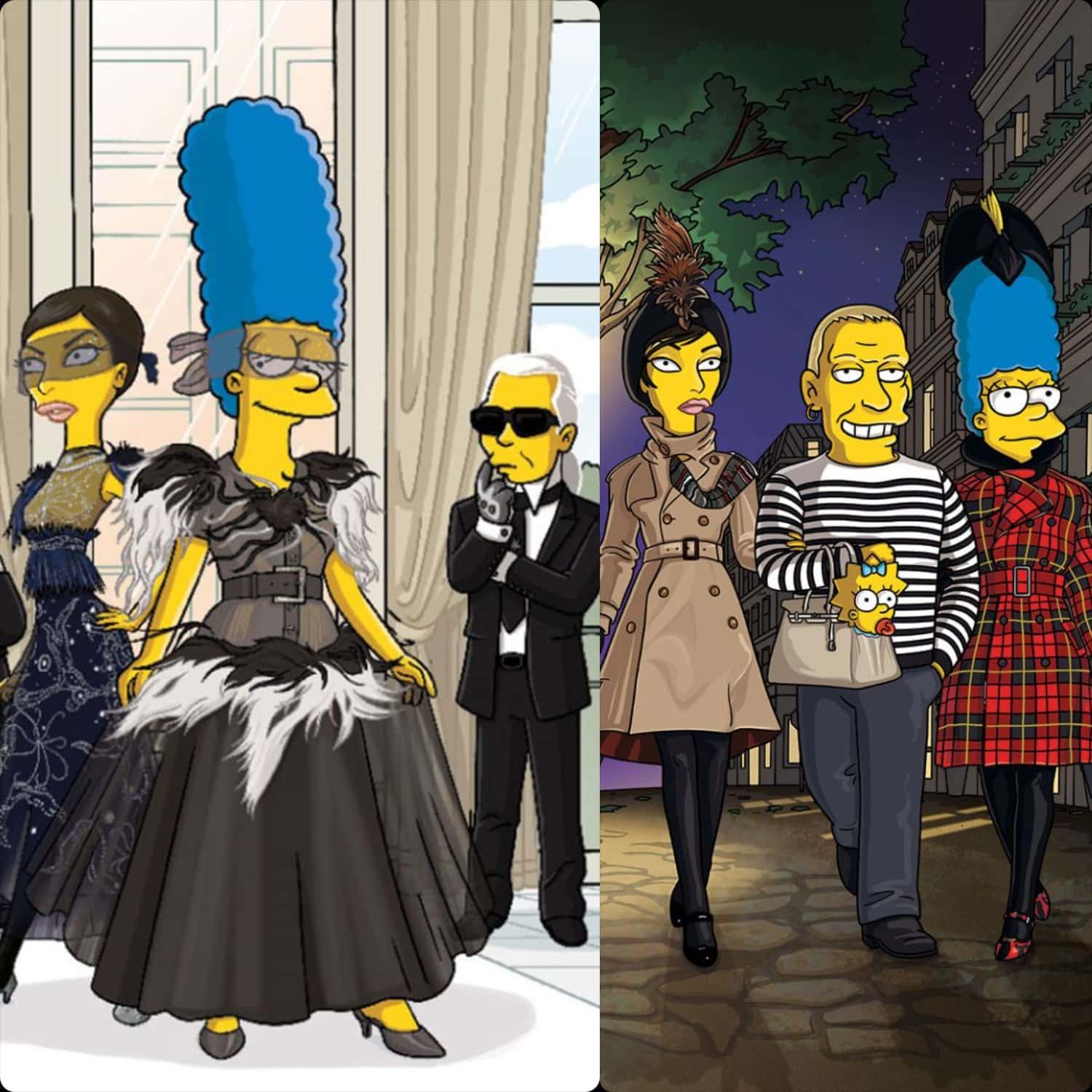 Os Simpsons para Karl Lagerfeld e Chanel, Jean Paul Gaultier da Harper's Bazaar 2009