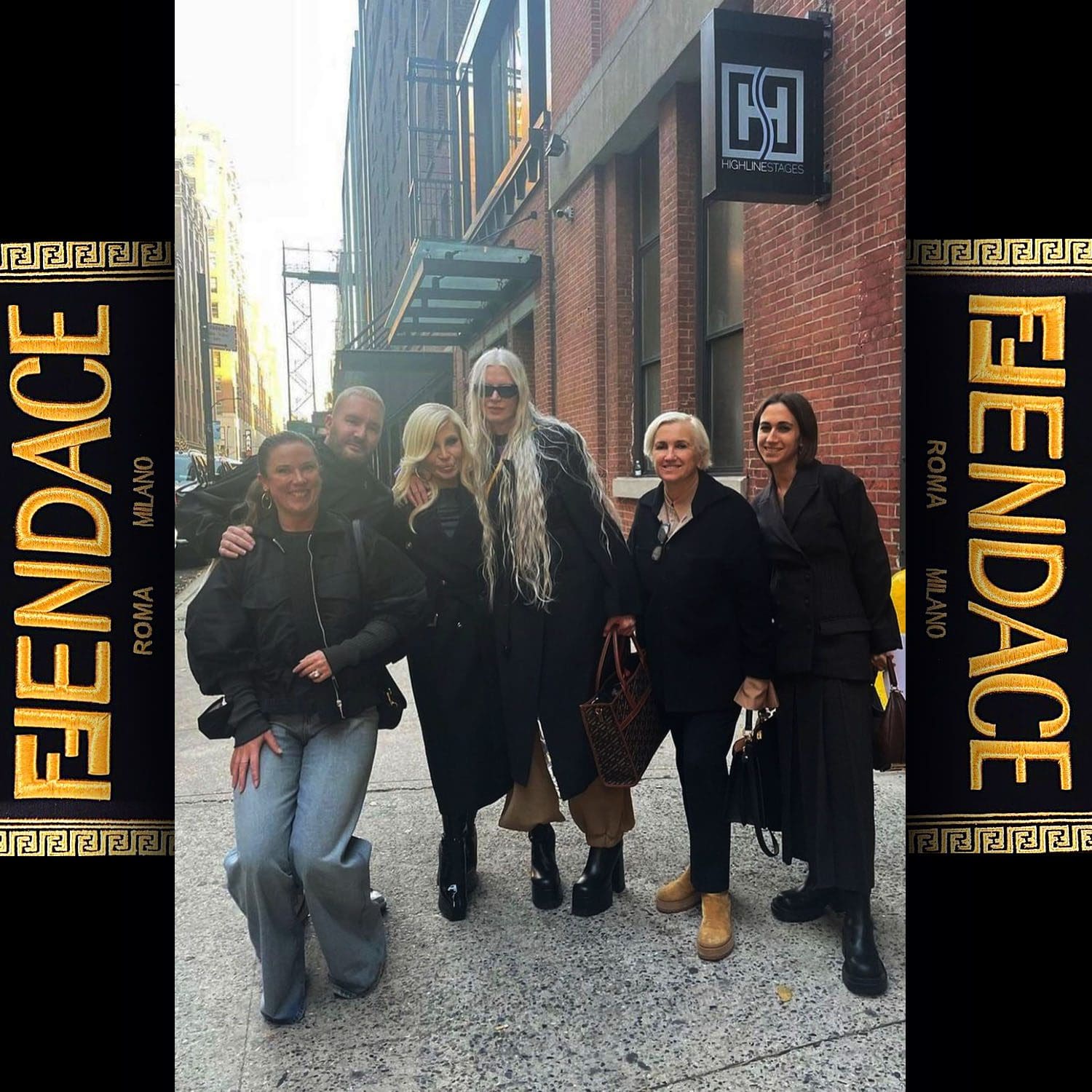 Sylvia Venturini Fendi, Donatella Versace, Kim Jones - equipo de Fendace en la ciudad de Nueva York