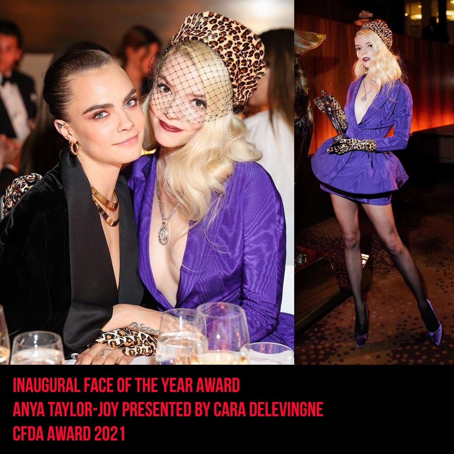 Premio inaugurale volto dell'anno Anya Taylor-Joy presentato da Cara Delevingne - CFDA Award 2021