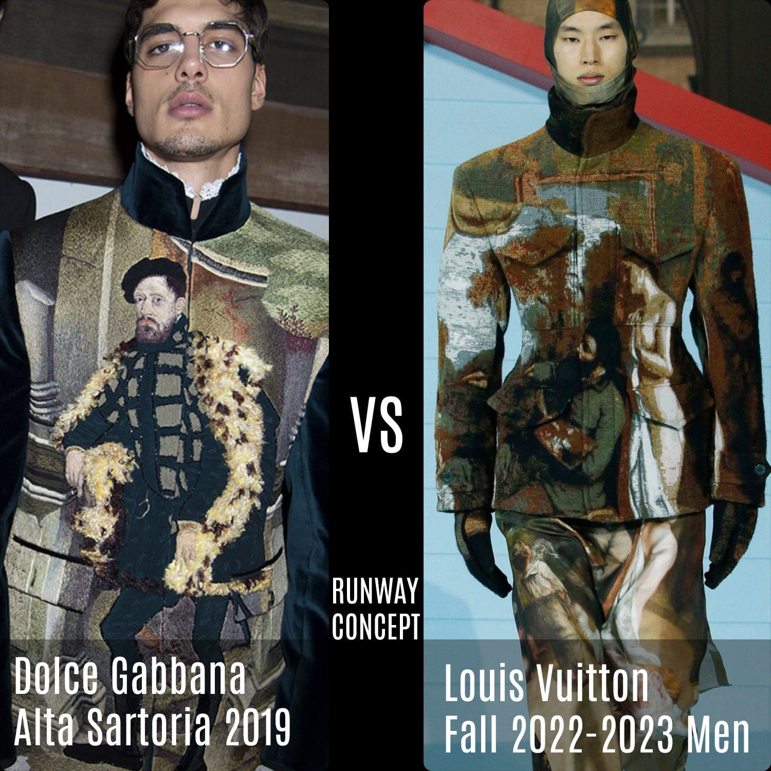 Louis Vuitton Outono 2022-2023 vs Dolce Gabbana Alta Sartoria 2019 por RUNWAY MAGAZINE