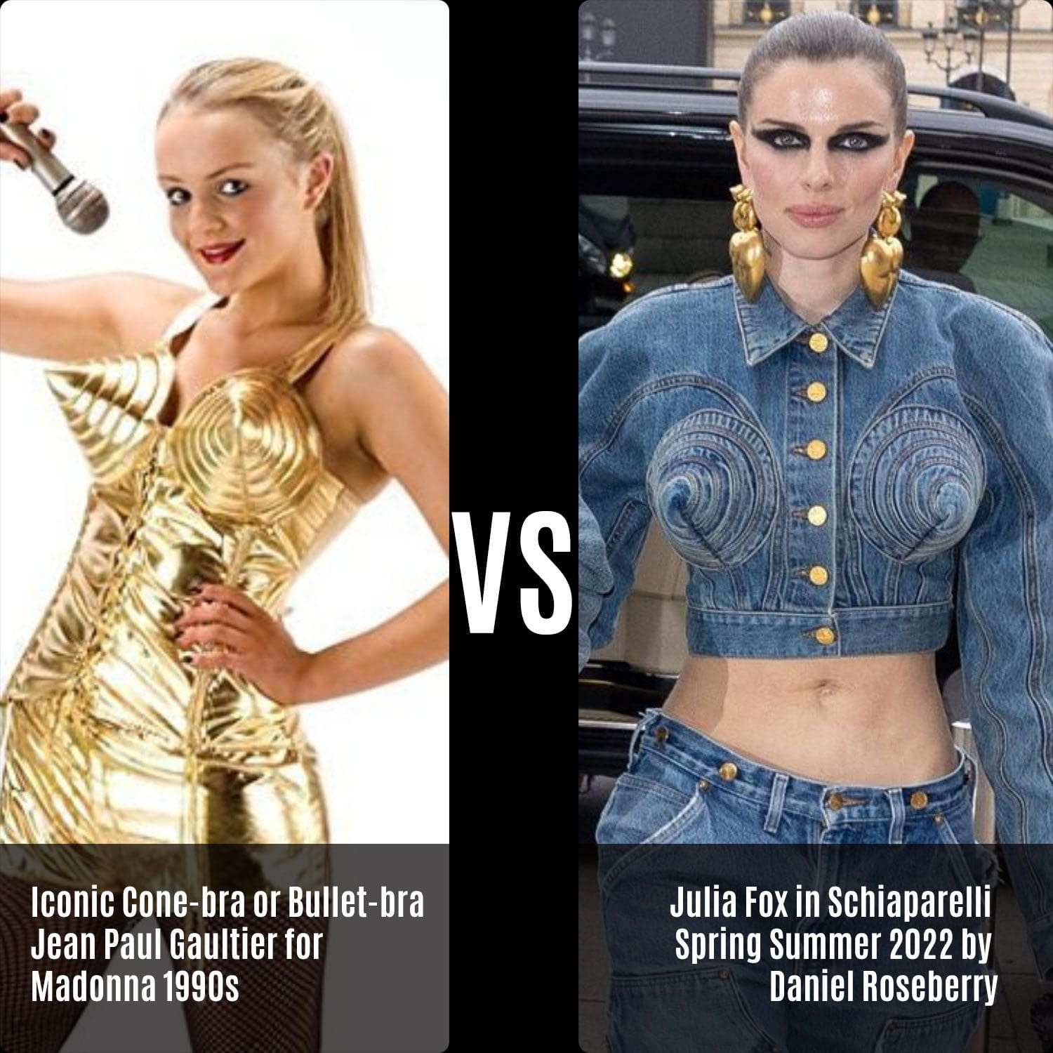 Jean Paul Gaultier para Madonna 1990 vs Daniel Roseberry para Schiaparelli RTW Primavera Verano 2022