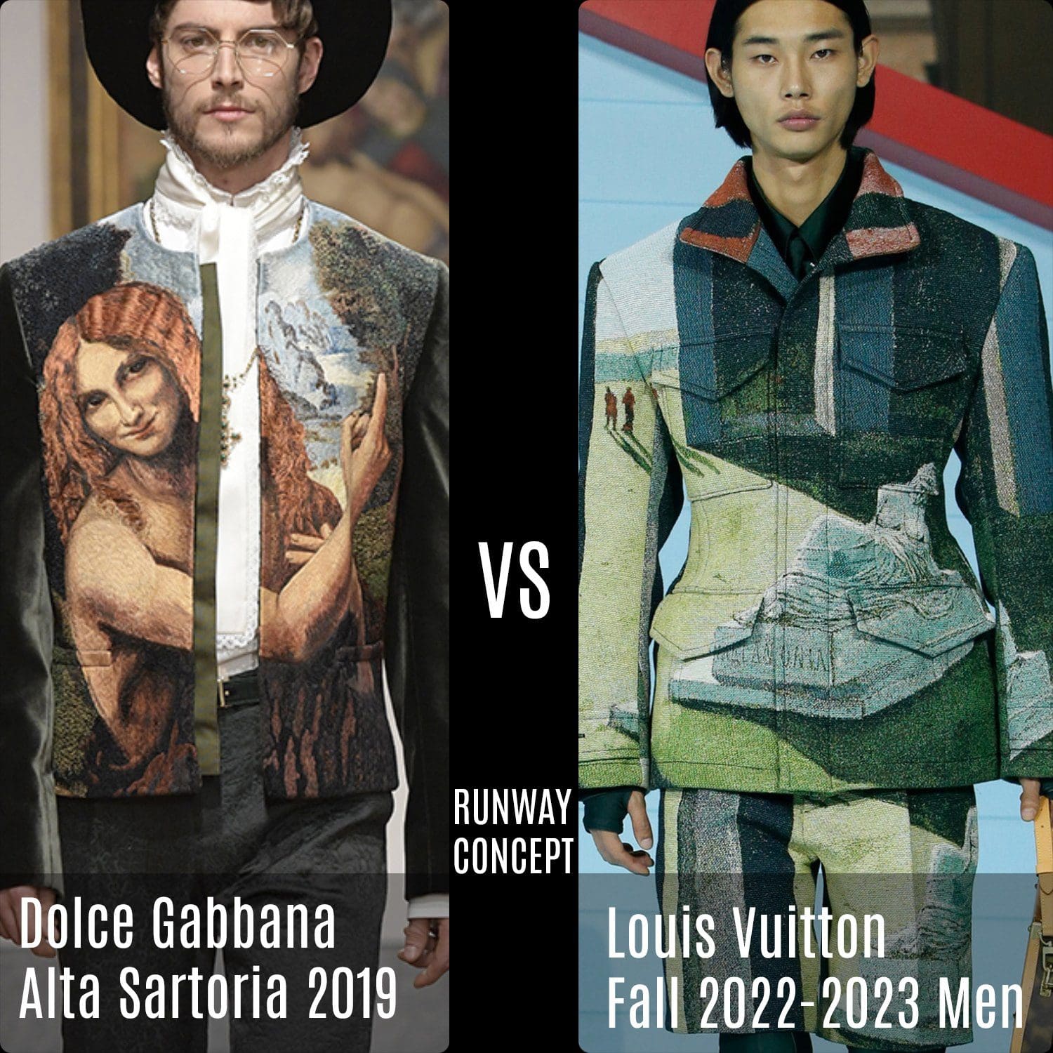 Louis Vuitton Outono 2022-2023 vs Dolce Gabbana Alta Sartoria 2019 por RUNWAY MAGAZINE