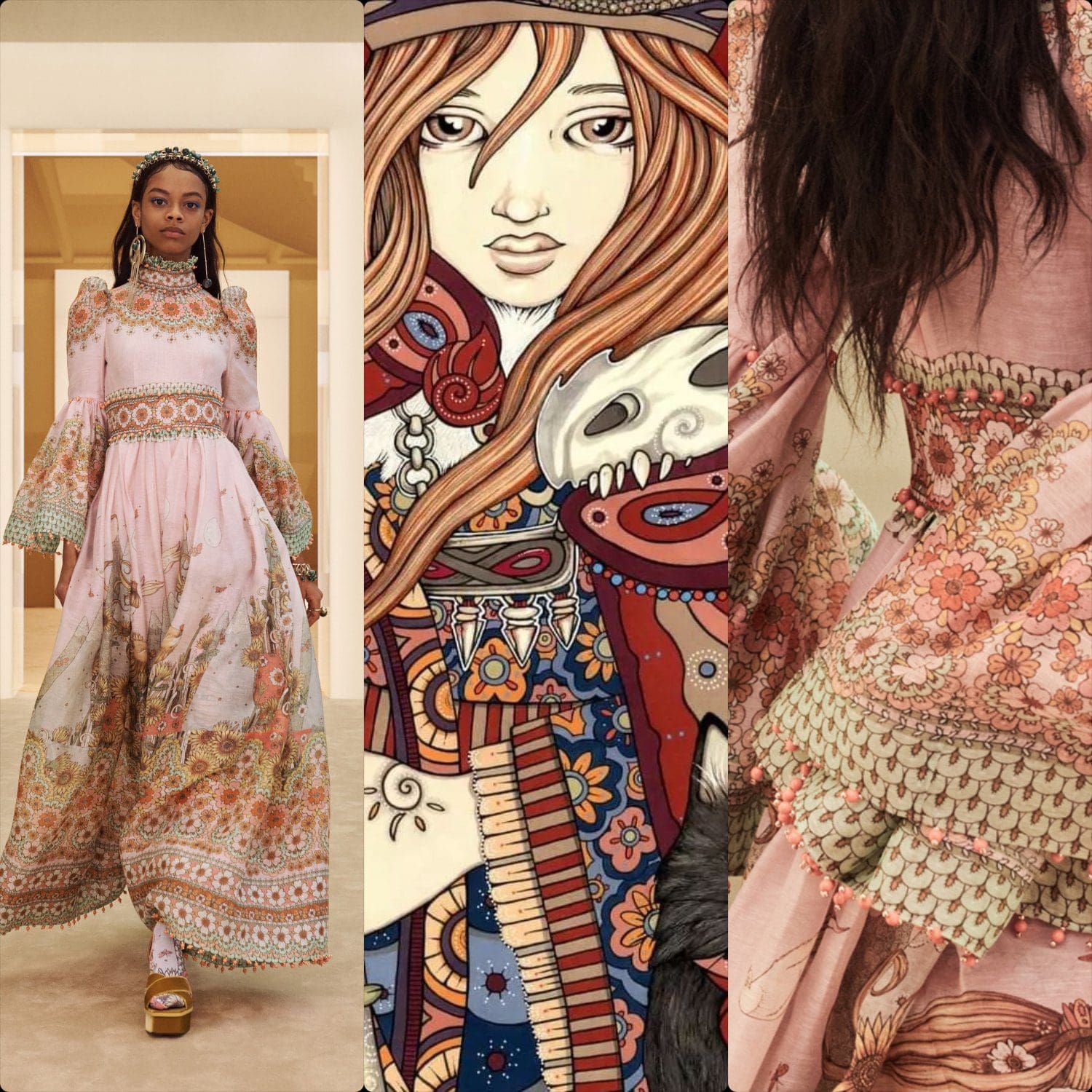 Zimmermann Automne Hiver 2022-2023 par l'artiste écossaise Anita Inverarity - RUNWAY MAGAZINE