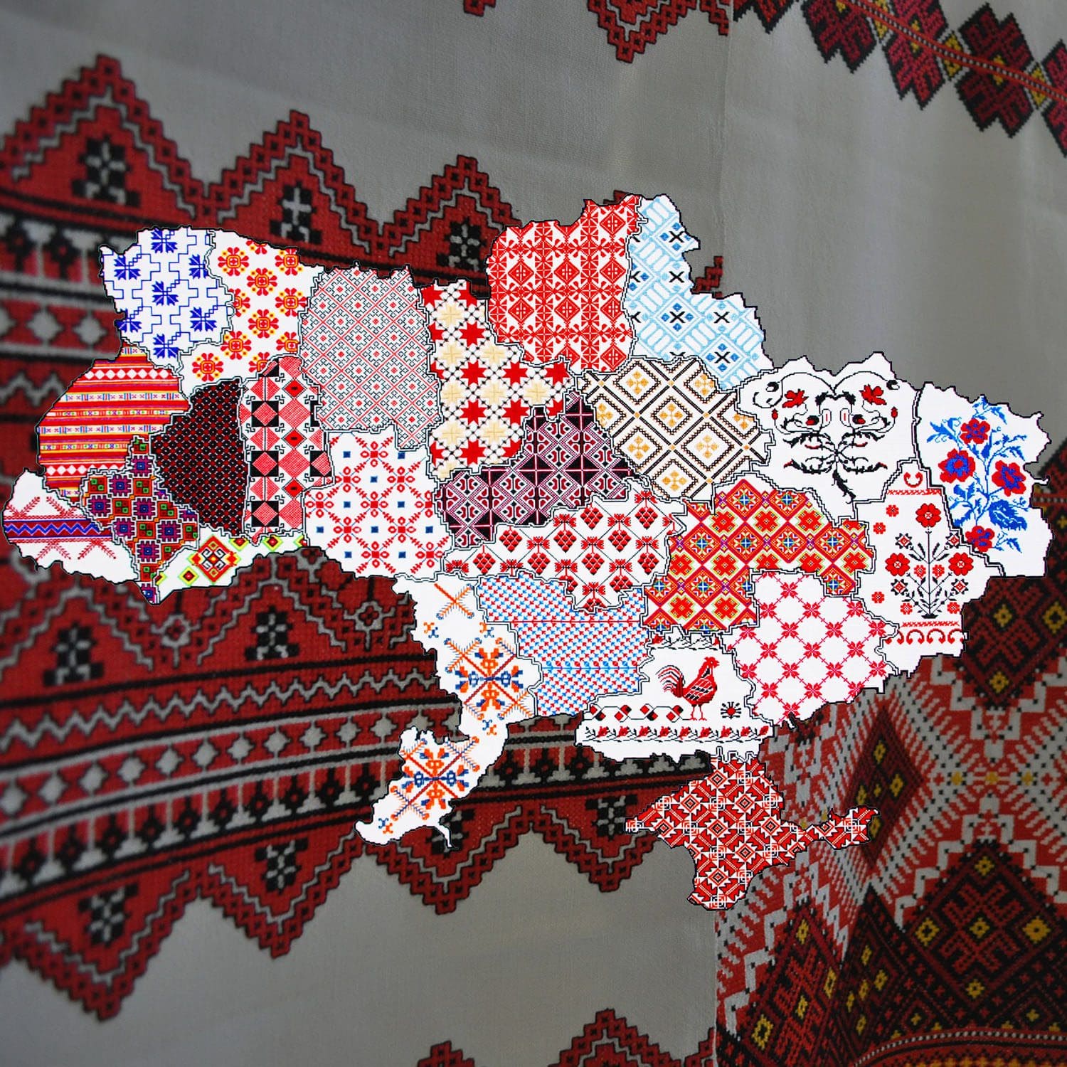 Ukrainische Stickereien - Karte nach Mustern