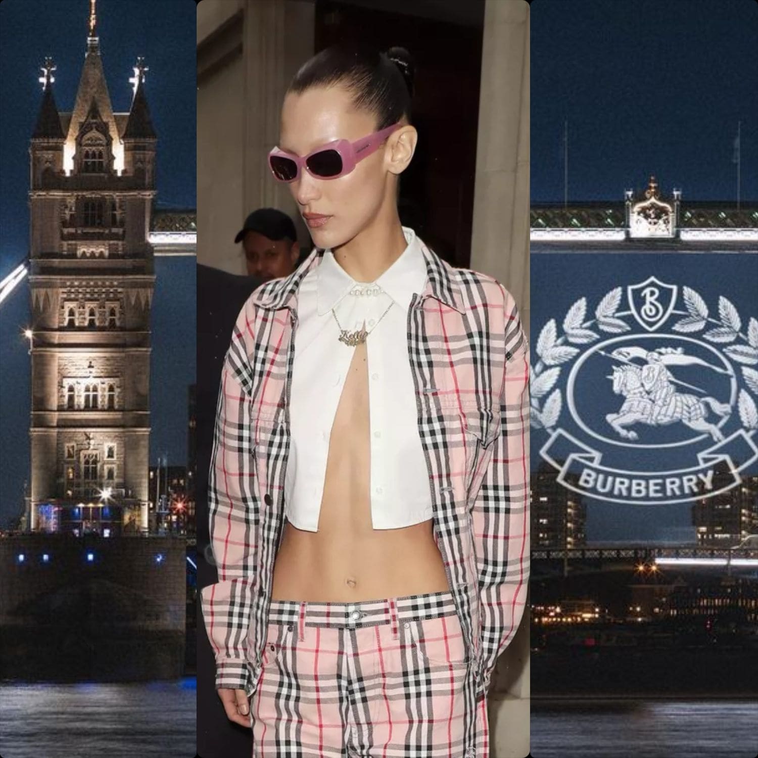 Bella Hadid a Burberry Autunno Inverno 2022-2023 Londra Runway Magazine