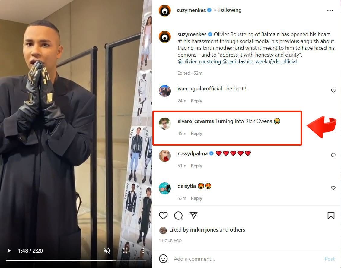 Olivier Rousteing de l'interview de Balmain à propos de son runway collecte et se protéger