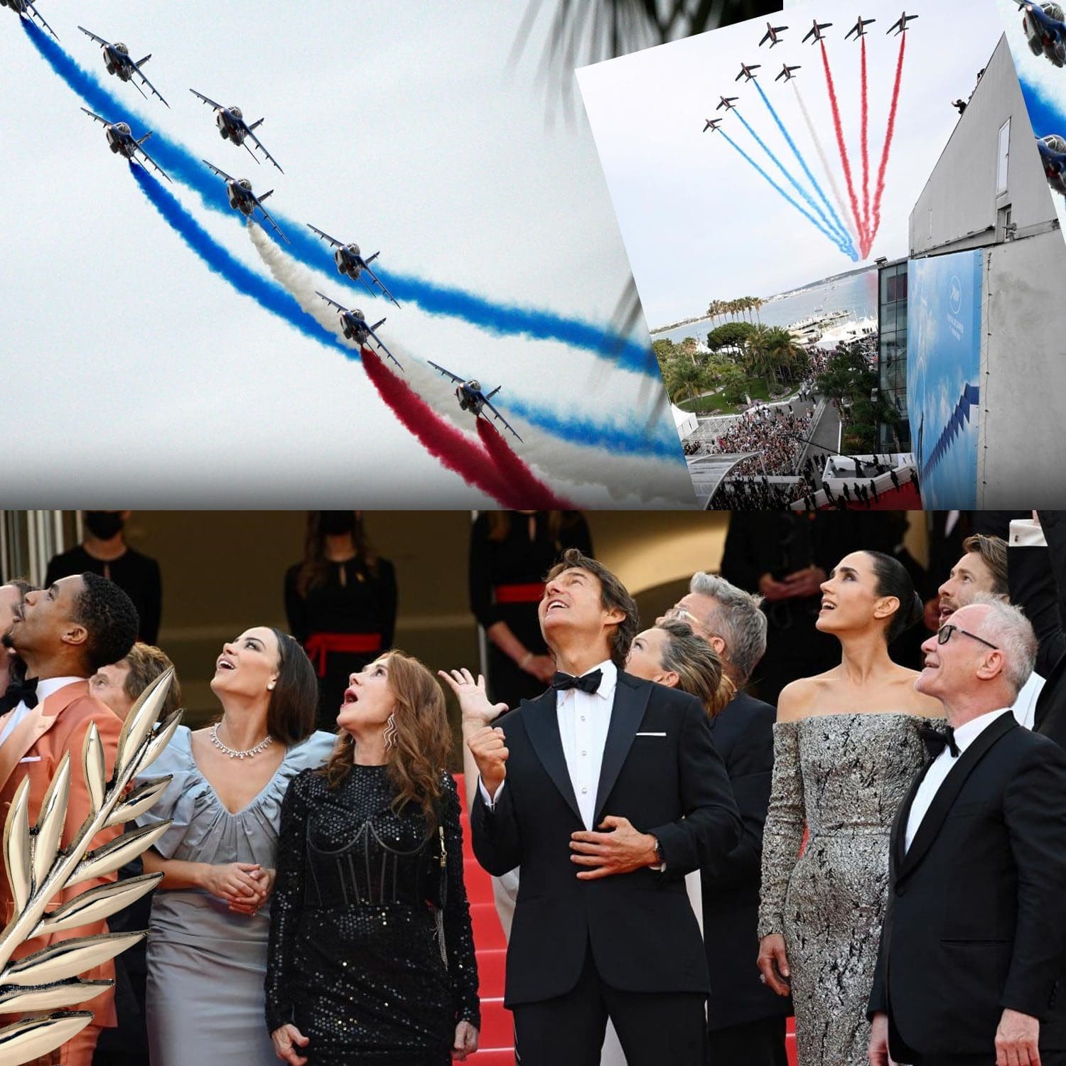 Tributo speciale a Tom Cruise al Festival di Cannes 2022 - Spettacolo di flyby di jet da combattimento francesi
