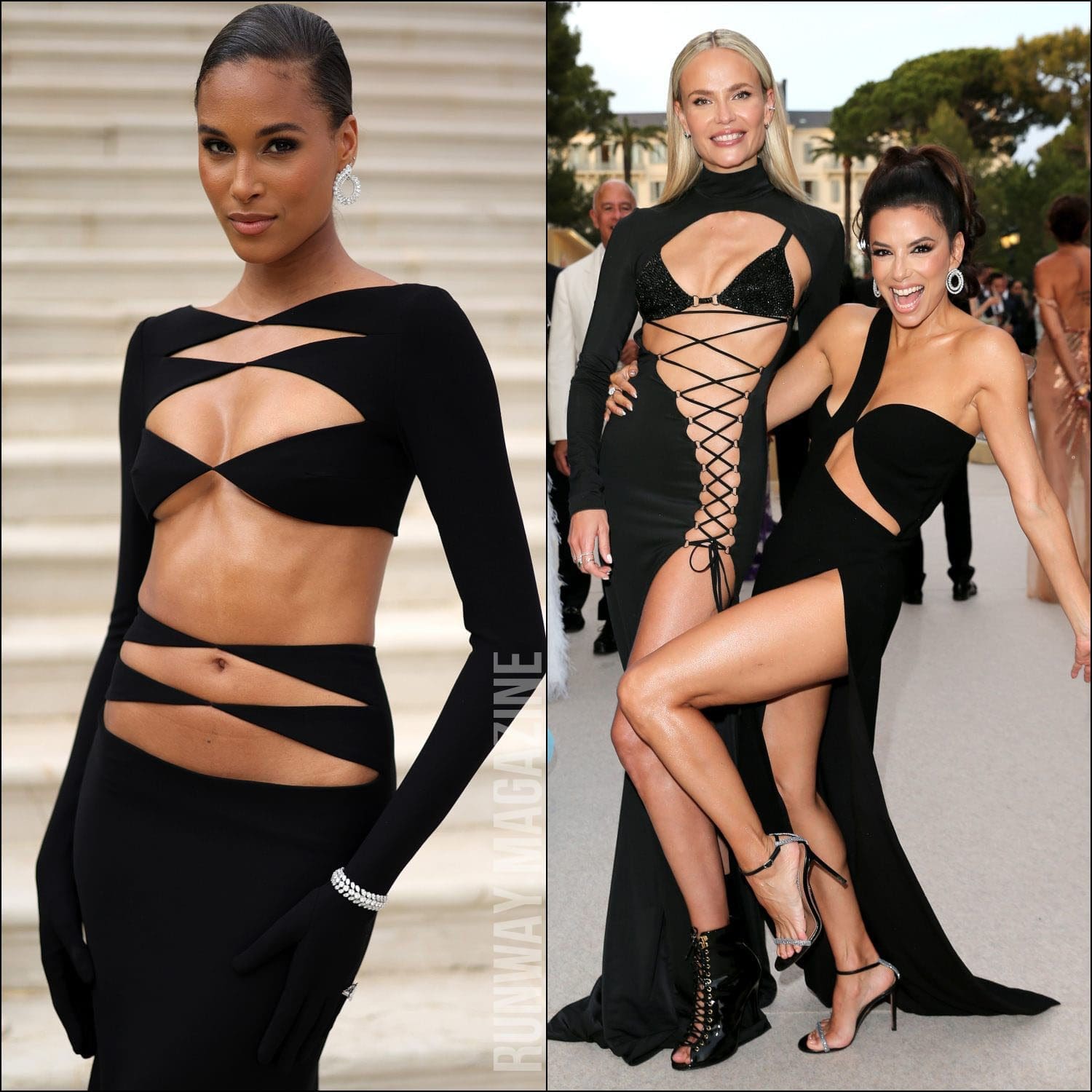Cindy Bruna, Natasha Poly und Eva Longoria bei der amfAR Gala Cannes 2022 Runway Magazin
