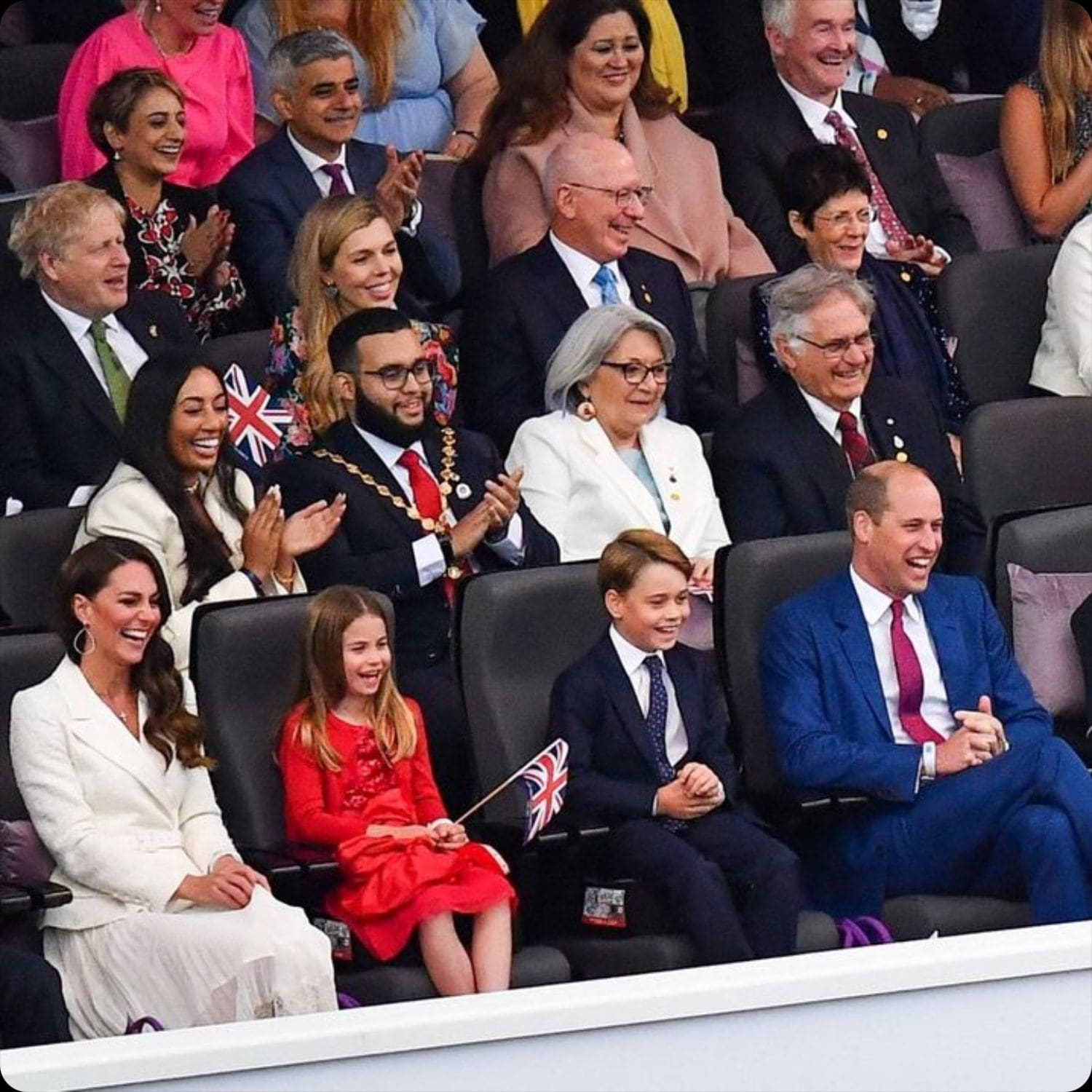 Famille royale à la fête du jubilé de platine