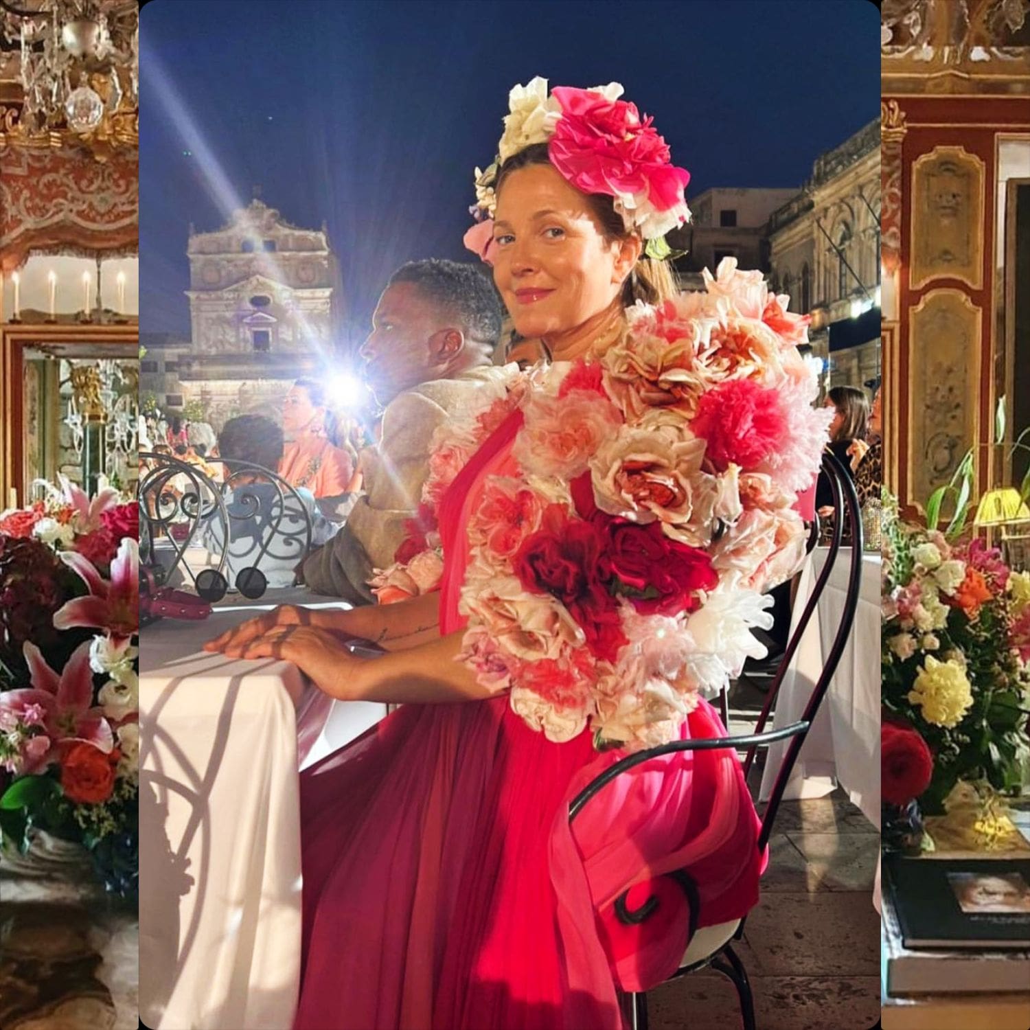 Дрю Бэрримор на Dolce Gabbana Siracusa Alta Moda 2022 Runway Журнал