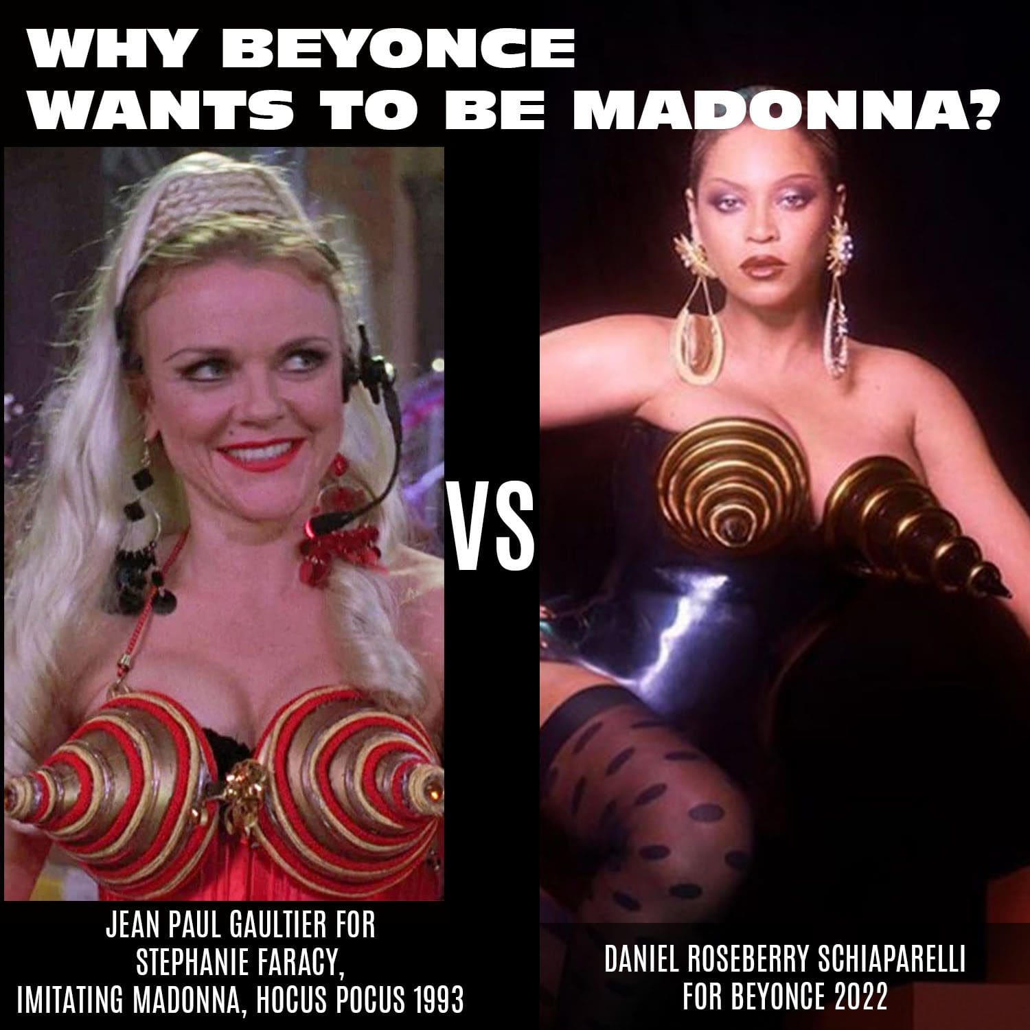 JP Gaultier pour Stephanie Faracy – Hocus Pocus 1993 vs Daniel Roseberry pour Schiaparelli HC Spring Summer 2022