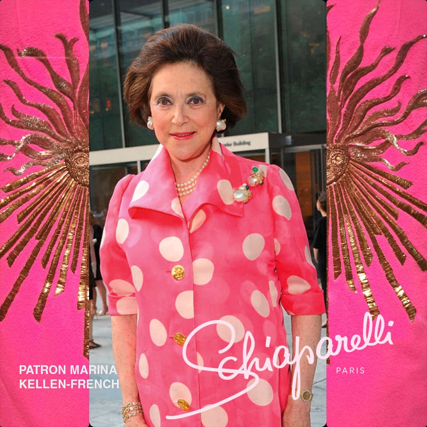 Patron Marina Kellen-French de l'exposition Schiaparelli à Paris - Photo par Rabbani et Solimene Photography Getty Images