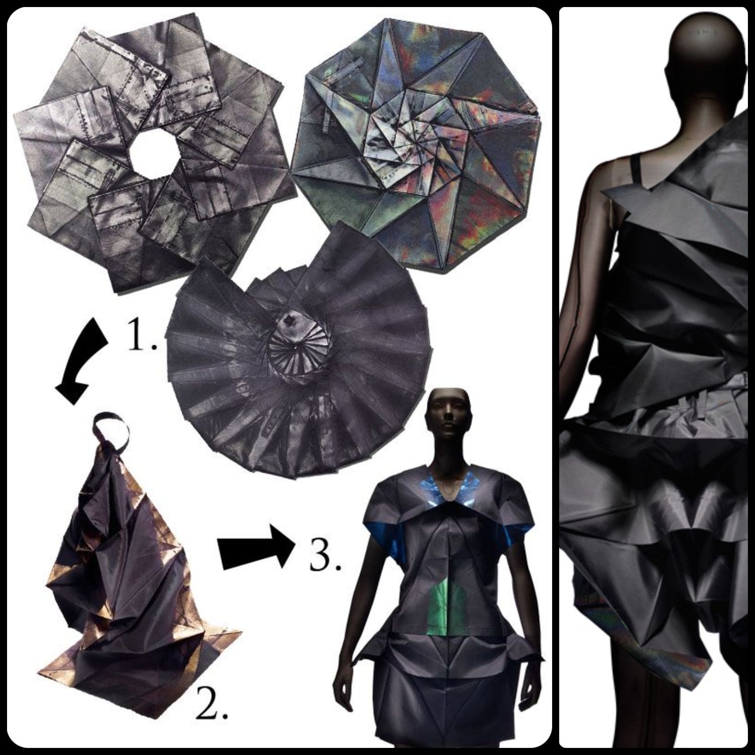 Origami-Kleider von Issey Miyake und wie man sie faltet