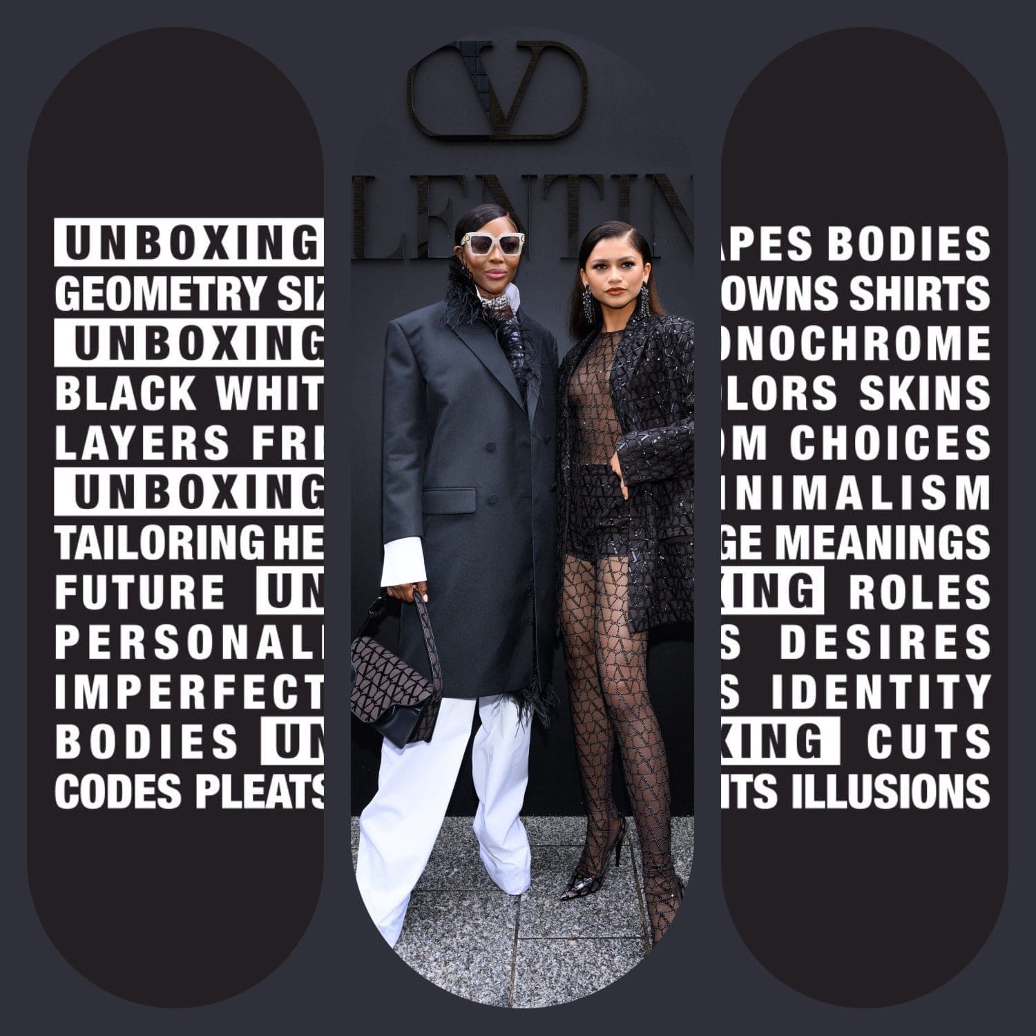 Naomi Campbell und Zendaya bei Unboxing Valentino Frühling Sommer 2023 Ready to Wear
