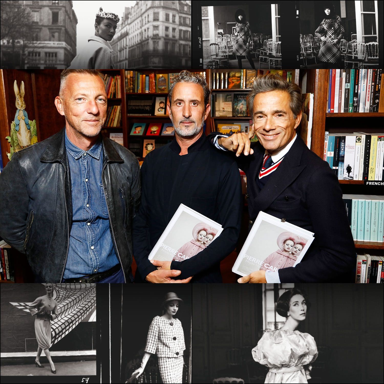 Olivier Saillard Gael Mamine Vincent Darre 在签署 Pierre Cardin Mode Mythe Modernitee 的书
