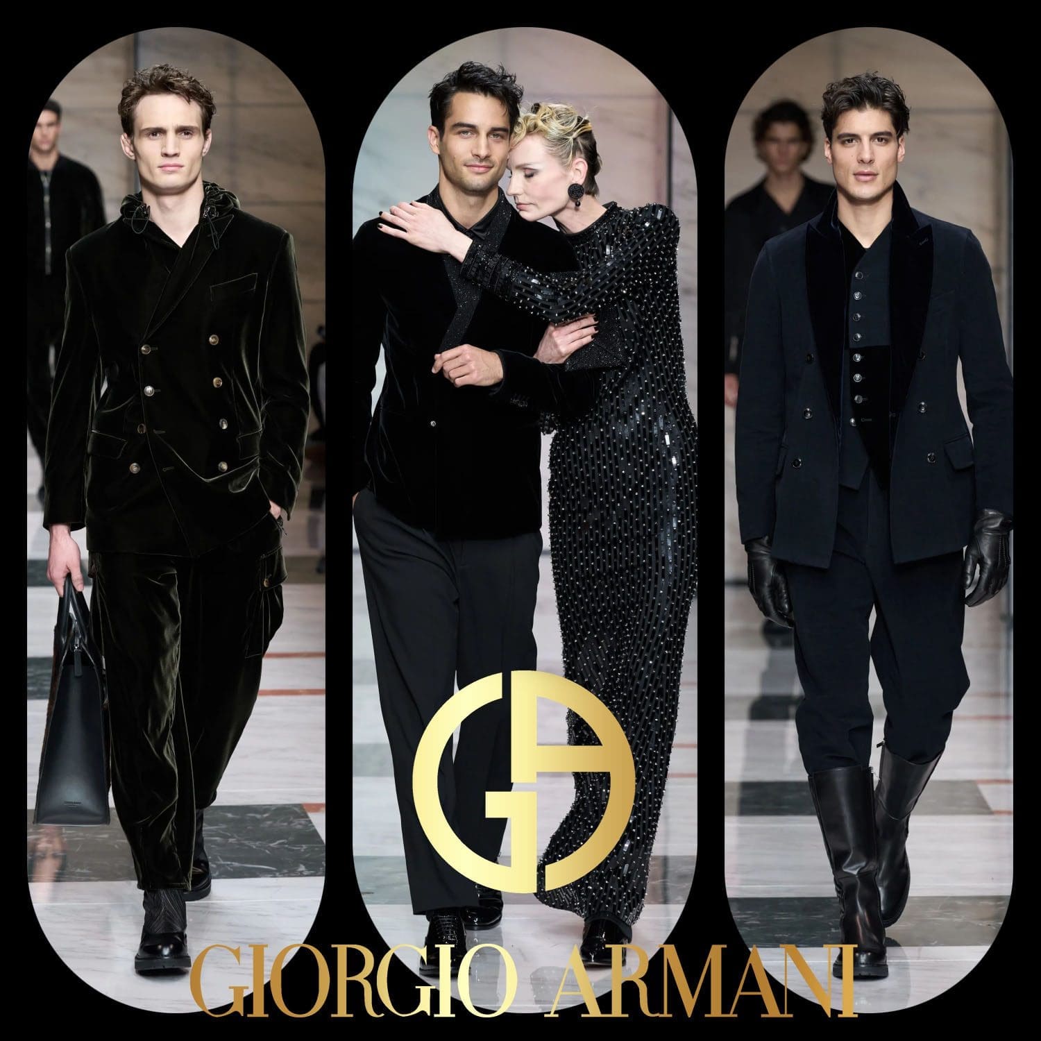 1 Giorgio Armani Automne Hiver 2023 2024 Mode Homme Runway Magazine